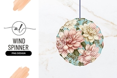 Dahlias In Pastel Colors Wind Spinner Round Png Product Image 1