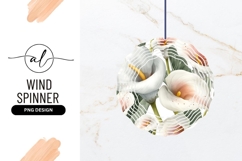 Calla Lilies Watercolor Wind Spinner Round Png Product Image 1