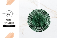 Green Abstract Swirls Wind Spinner Round Png Product Image 1