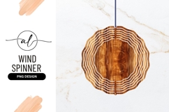 Textured Brown Wood Grain Wind Spinner Round Png Product Image 1