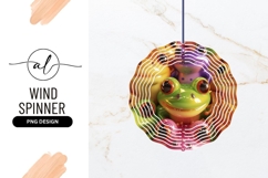 Colorful Frog Figurines Wind Spinner Round Png Product Image 1