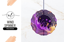 Abstract Purple Orange Paint Splash Wind Spinner Round Product Image 1