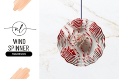 Red White Wind Spinner Round Design Product Image 1