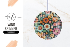 Colorful Floral Oil Painting Wind Spinner Round Product Image 1