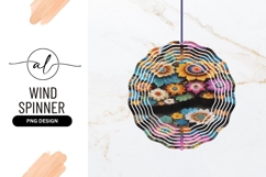 Floral Bouquet Wind Spinner Round Png Design Product Image 1