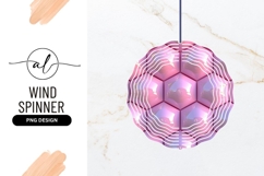 Pink Glossy Hexagons Round Png Wind Spinner Product Image 1
