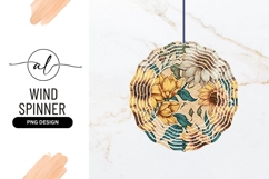 Floral Wind Spinner Round Png Sunflowers Design Product Image 1