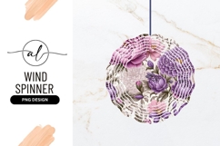 Purple And Pink Peonies Wind Spinner Round Png Product Image 1