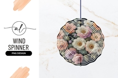 Floral Bouquet Oil Painting Wind Spinner Round Product Image 1