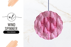 Pink Knitted Wool Fabric Wind Spinner Round Png Product Image 1