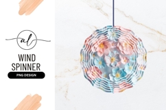 Pink And Blue Floral Round Wind Spinner Product Image 1