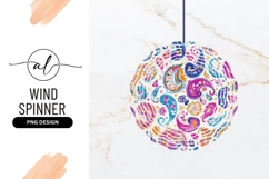 Colorful Paisley Pattern Round Wind Spinner Png Product Image 1