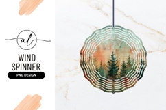Watercolor Forest Trees Round Wind Spinner Png Product Image 1