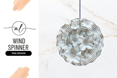 White Flowers Round Wind Spinner Png Product Image 1