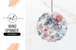 Pink Paper Flowers On Watercolor Background Round Product Image 1