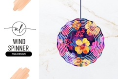 Watercolor Flower Illustration For Round Wind Spinner Png Product Image 1