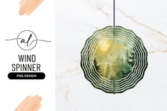 Misty Forest Moonlight Watercolor Round Wind Spinner Png Product Image 1