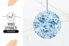 Blue Floral Round Wind Spinner Png Texture Product Image 1