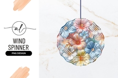 Floral Round Wind Spinner Png Background Image Product Image 1
