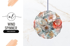 Elegant Floral Design For Round Wind Spinner Png Product Image 1