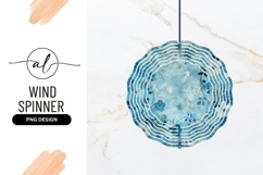 Blue Floral Pattern Round Wind Spinner Png Product Image 1