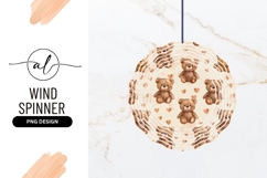 Teddy Bear Seamless Pattern Round Wind Spinner Png Product Image 1