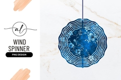 Blue Floral Pattern Round Wind Spinner Png Product Image 1
