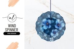 Blue Flowers And Leaves Round Wind Spinner Product Image 1