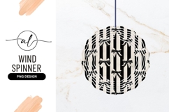 Black And White Bows Round Wind Spinner Product Image 1