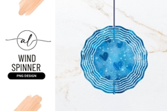 Blue Hearts Pattern On A Round Spinner Product Image 1