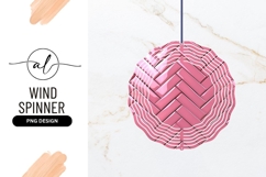 Pink Herringbone Pattern Wind Spinner Round Png Product Image 1