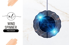 Blue Abstract Space Energy Wind Spinner Round Product Image 1