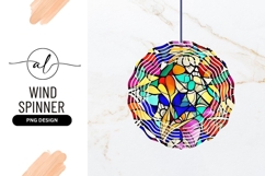 Colorful Abstract Floral Round Wind Spinner Png Product Image 1
