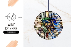 Stained Glass Angel Round Wind Spinner Png Product Image 1