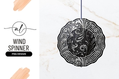 Silver Floral Pattern on Black Background Decorative Product Image 1