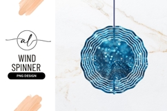 Abstract Blue Glitter Bokeh Background Wind Spinner Product Image 1