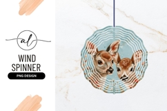 Two Fawn Deer Illustration with Floral Elements and Blue Product Image 1