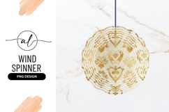 Gold Heart and Floral Pattern on Cream Background image Product Image 1
