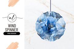 Blue Poppy Floral Pattern with Golden Centers Wind Spinner Product Image 1