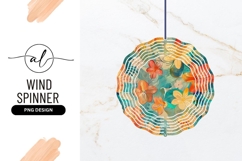 Floral Pattern with Orange Yellow Flowers and Teal Green Product Image 1