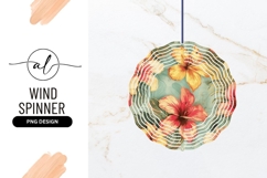 Watercolor Hibiscus Flowers and Tropical Leaves Pattern Product Image 1