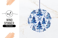 Watercolor Blue Christmas Trees and Foliage Pattern Product Image 1