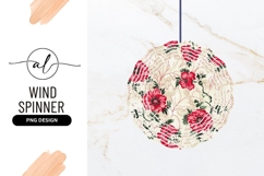Red Floral Pattern with Green Leaves and Beige Background Product Image 1