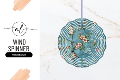 Floral and Bird Pattern on Teal Background Branches Product Image 1
