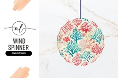 Watercolor Coral Reef Pattern with Fish in Red Teal Product Image 1