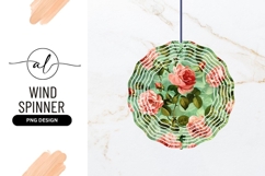 Pink Roses And Leaves Wind Spinner Round Product Image 1