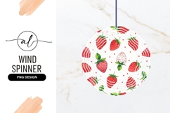 Strawberry Pattern Watercolor Style Wind Spinner Round Product Image 1