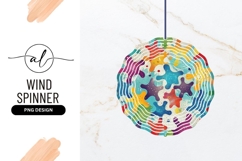 Abstract Colorful Shapes Wind Spinner Round Png Product Image 1
