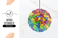 Colorful Wind Spinner Round Stained Glass Effect Product Image 1