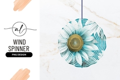 Teal Daisy Wind Spinner Round Png Product Image 1